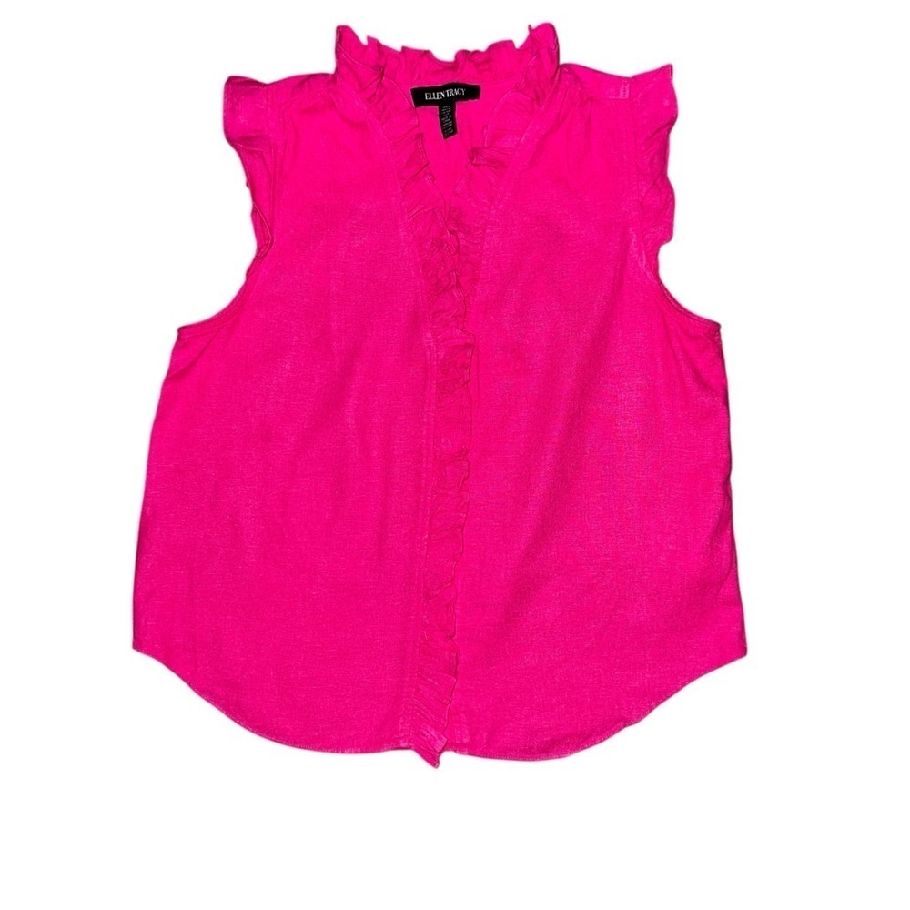 Ellen Tracy top ruffled collar size small